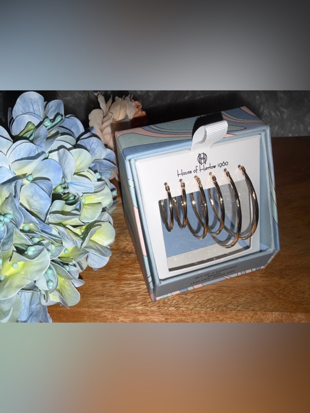 House of Harlow 1960 Shiny Gold Hoop Trio
